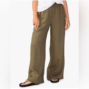 Sanctuary Evergreen Linen Wide-Leg Pull On Pants